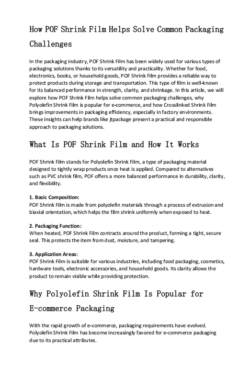 How Businesses Use POF Shrink Film in Product Protection