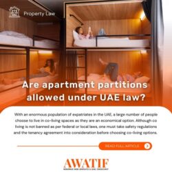 Are apartment partitions allowed under UAE law?