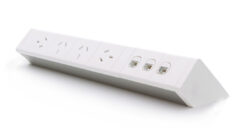 Athena Above Desk Power Rail – 4 GPO & 3 Data