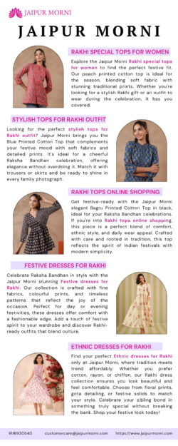 Explore Rakhi tops online shopping with the latest design ethnic topwear now