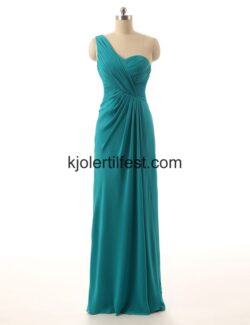 En-Skulder A-Linje Lange Chiffon Brudepikekjoler