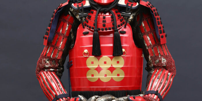 Handmade Life-Size Yoroi – Red Yukimura Sanada Samurai Armor with Deer Antlers