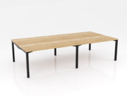 OL Axis Stretch 4 Double Sided Desk – Oak Top with Black Frame