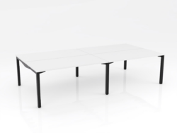 OL Axis Stretch 4 Double Sided Desk – White Top with Black Frame