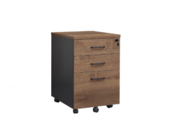 GP Office Mobile Pedestal with 2 Drawers &1 Filing Drawer – Regal Walnut