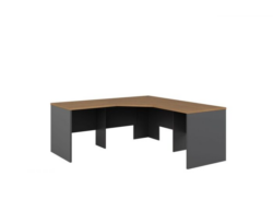 GP Office 3 Piece Corner Workstation with Regal Walnut Top & Charcoal Bottom