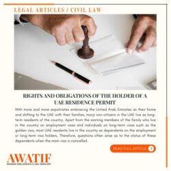 Rights and Obligations of the Holder of a UAE Residence Permit