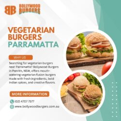 Delicious Vegetarian Burgers near Parramatta at Bollywood Burgers