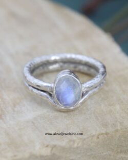 The Elegance of Sterling Silver Moonstone Rings by Akrati Jewels Inc