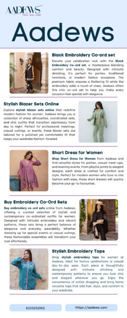 Buy Stylish Embroidery Co-ord Sets Online for Women in Fashionable Outfits