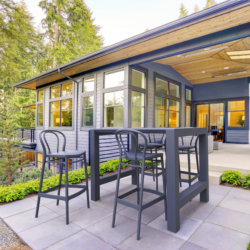 FL 5 Piece Outdoor Bar Table Setting with Victor Barstool