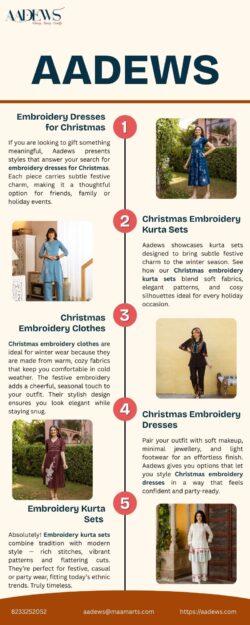 Discover embroidery dresses for christmas ideal for giftings