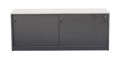 GP Credenza Buffet in Metallic Grey with Gross White Top