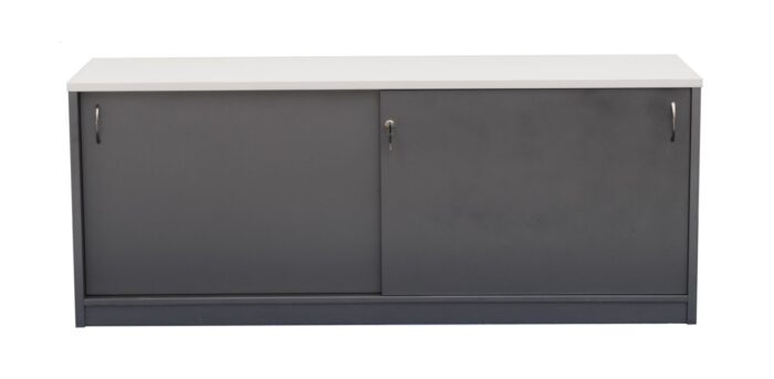 GP Credenza Buffet in Metallic Grey with Gross White Top
