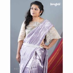 Luxurious Twill Metallic Linen Handloom Saree – TZ165B7