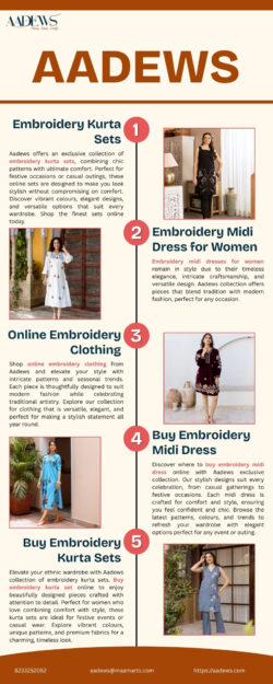 Buy Embroidery Midi Dress Online with Stylish Designs for Every Celebration