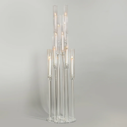 Grand Prism Acrylic Candelabra (Round Base)